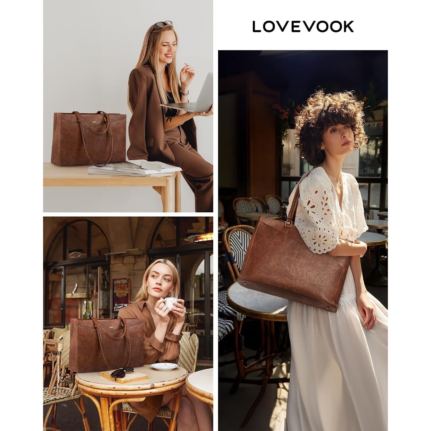 Laptop Bag For Women,15.6 Inch Laptop Tote Bag For Women,Vintage — image 7 of 8